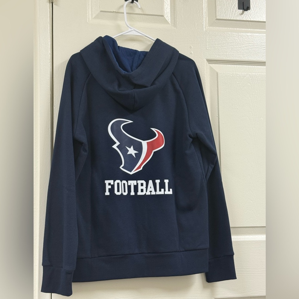 FOCO Men's Standard Drop Tail Full Zip Hoodie Houston Texans